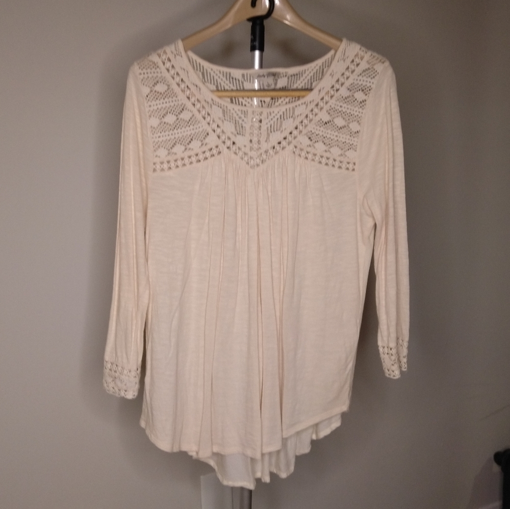 Lucky Brand Chevron Embroidered Blouse